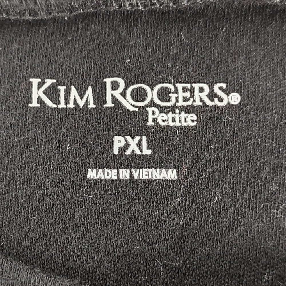 Kim Rogers Black, White Stripe Soft 100% Cotton 3/4 Sleeve Top Blouse Size PXL - Picture 11 of 12